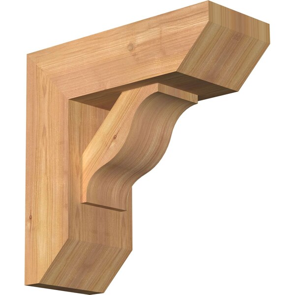 Ekena Millwork Funston Slat Smooth Bracket w/ Offset Brace, Western Red Cedar, 5 1/2"W x 14"D x 14"H BKT0604X14X14FST06SWR - main